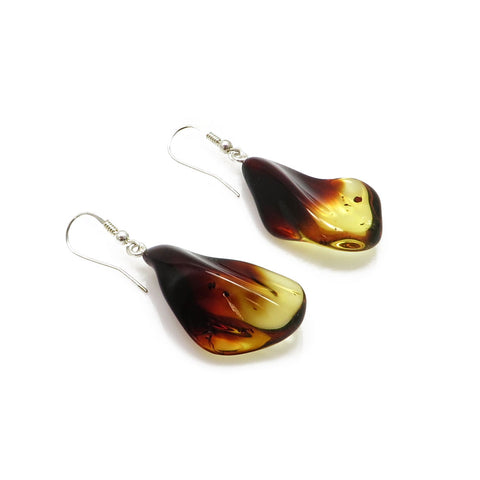 Gradient Amber Wave Dangle Earrings Sterling Silver - Amber Alex Jewelry