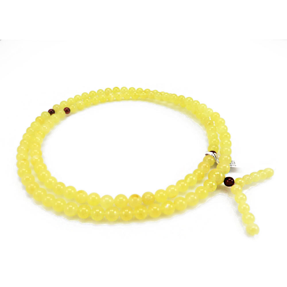 Milky Amber Round Beads Buddhist Mala - Amber Alex Jewelry