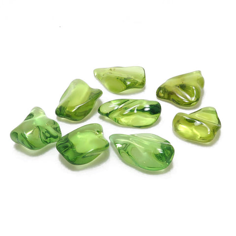 Green Amber Handmade Wave Shape Stone - Amber Alex Jewelry