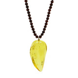 Lemon Amber Wave Pendant Beaded Necklace - Amber Alex Jewelry