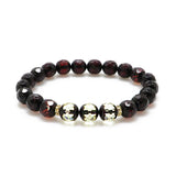 Cherry Amber Faceted Round Beads Stretch Bracelet - Amber Alex Jewelry