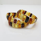 Multi-Color Amber Rectangle Beads Stretch Bracelet