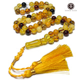 Multi-Color Amber Round Shape 9.5 mm Islamic Prayer Beads