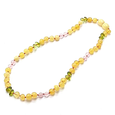 "KIDDO" Multi-Color Amber Baroque Beads Baby Necklace