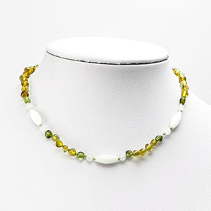 "KIDDO" Green Amber Baroque Beads Baby Necklace