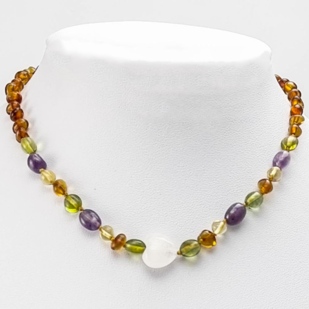 "KIDDO" Colorful Amber Baroque Beads Baby Necklace