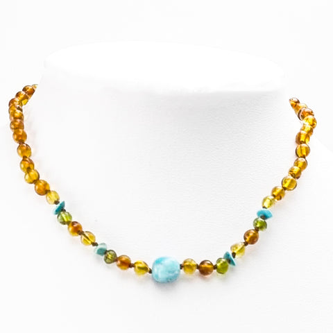 "KIDDO" Multi-Color Amber Baroque Beads Baby Necklace