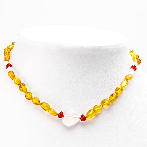 "KIDDO" Lemon Amber Baroque Beads Baby Necklace