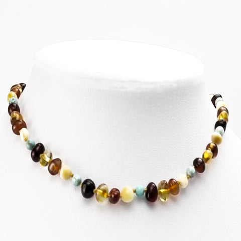 "KIDDO" Multi-Color Amber Baroque Beads Baby Necklace