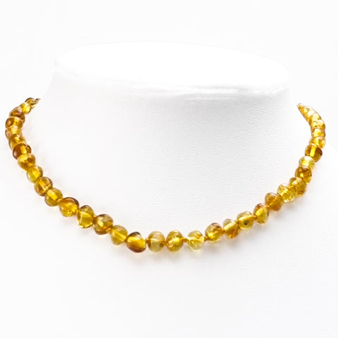 "KIDDO" Lemon Amber Baroque Beads Baby Necklace