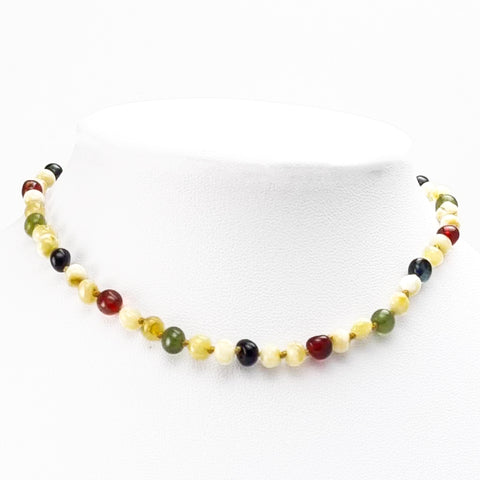 "KIDDO" Multi-Color Amber Baroque Beads Baby Necklace