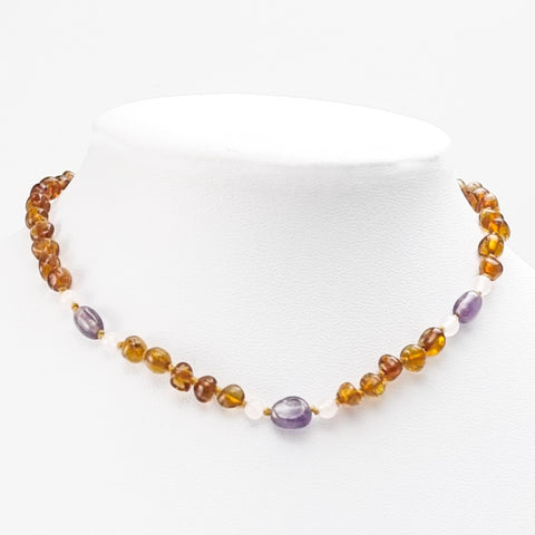 "KIDDO" Multi-Color Amber Baroque Beads Baby Necklace