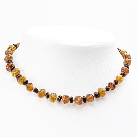 "KIDDO" Cherry & Cognac Amber Baroque Beads Baby Necklace