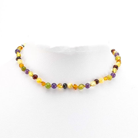 "KIDDO" Multi-Color Amber Baroque Beads Baby Necklace