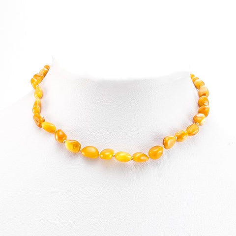 "KIDDO" Milky Amber Small Nuggets Baby Necklace