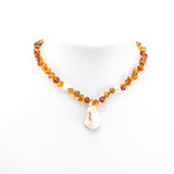 "KIDDO" Milky & Cognac Amber Baroque Beads Baby Necklace