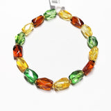 Multi-Color Amber Faceted Nugget Beads Stretch Bracelet