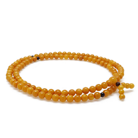 Antique Amber Round Beads Buddhist Mala - Amber Alex Jewelry