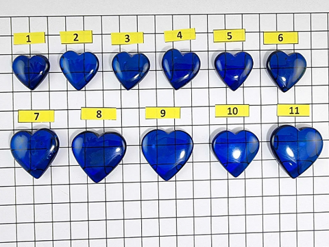 Blue Amber Heart Shape Amber Stones