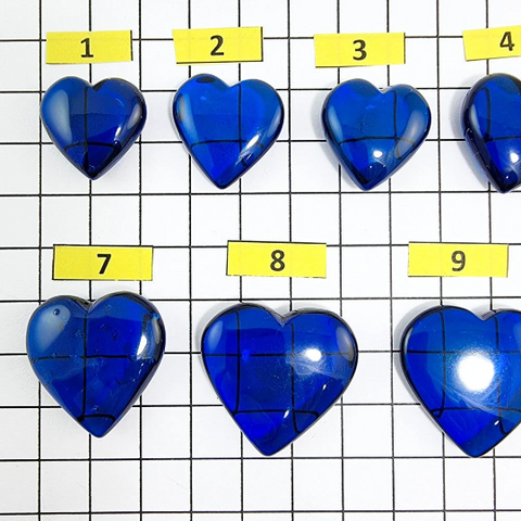 Blue Amber Heart Shape Amber Stones