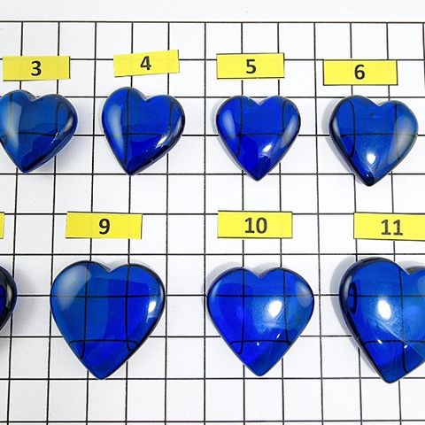 Blue Amber Heart Shape Amber Stones