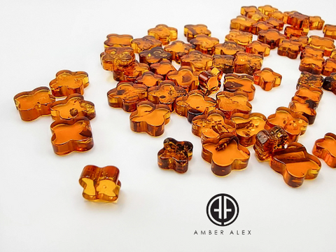 Cognac Amber Clover Calibrated Cabochon