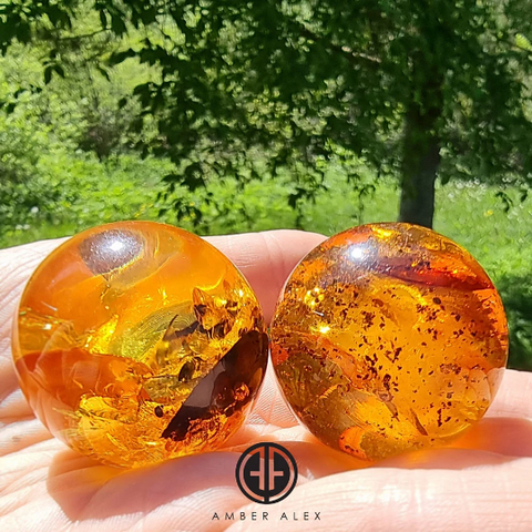 Cognac Amber Ball Sphere Stone