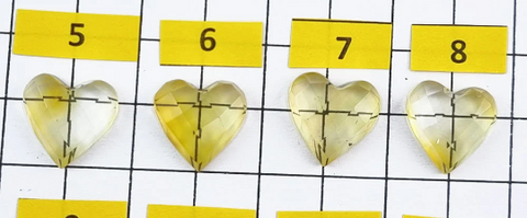 Lemon Amber Faceted Heart Cabochon