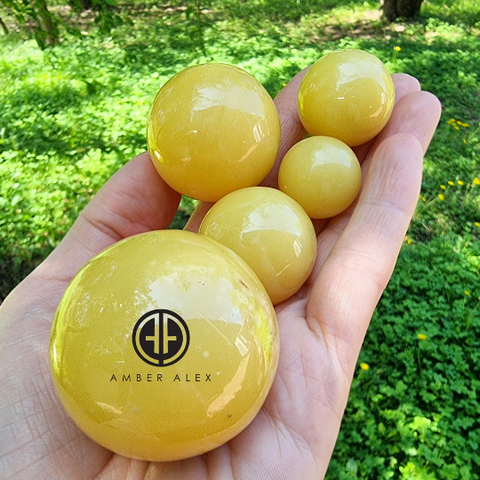 Milky Amber Sphere Ball Stone