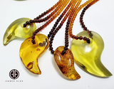 Multi-Color Amber Magatama Beads