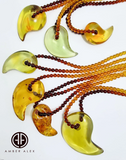 Multi-Color Amber Magatama Beads