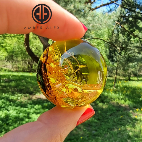 Cognac Amber Ball Sphere Stone