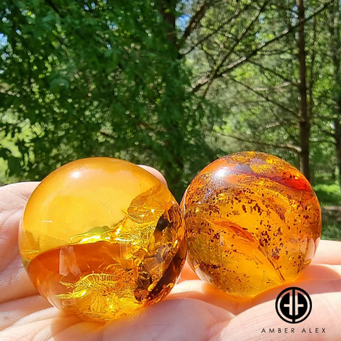 Cognac Amber Ball Sphere Stone