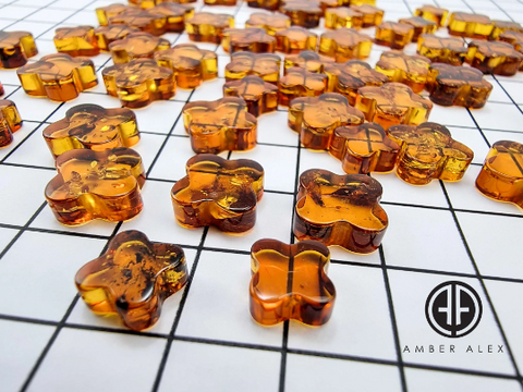 Cognac Amber Clover Calibrated Cabochon