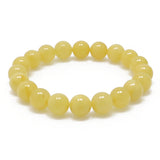 Milky Amber Round Beads Stretch Bracelet - Amber Alex Jewelry