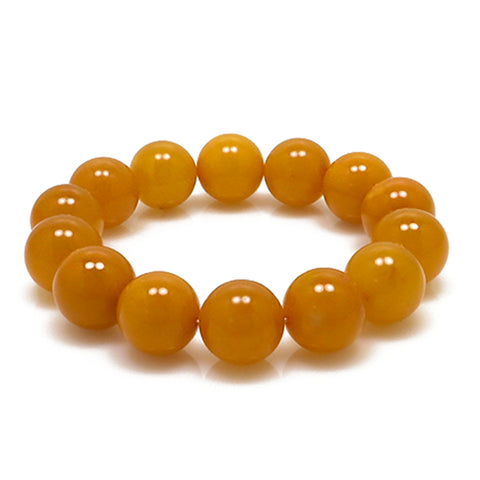 Antique Amber Round Beads Stretch Bracelet - Amber Alex Jewelry