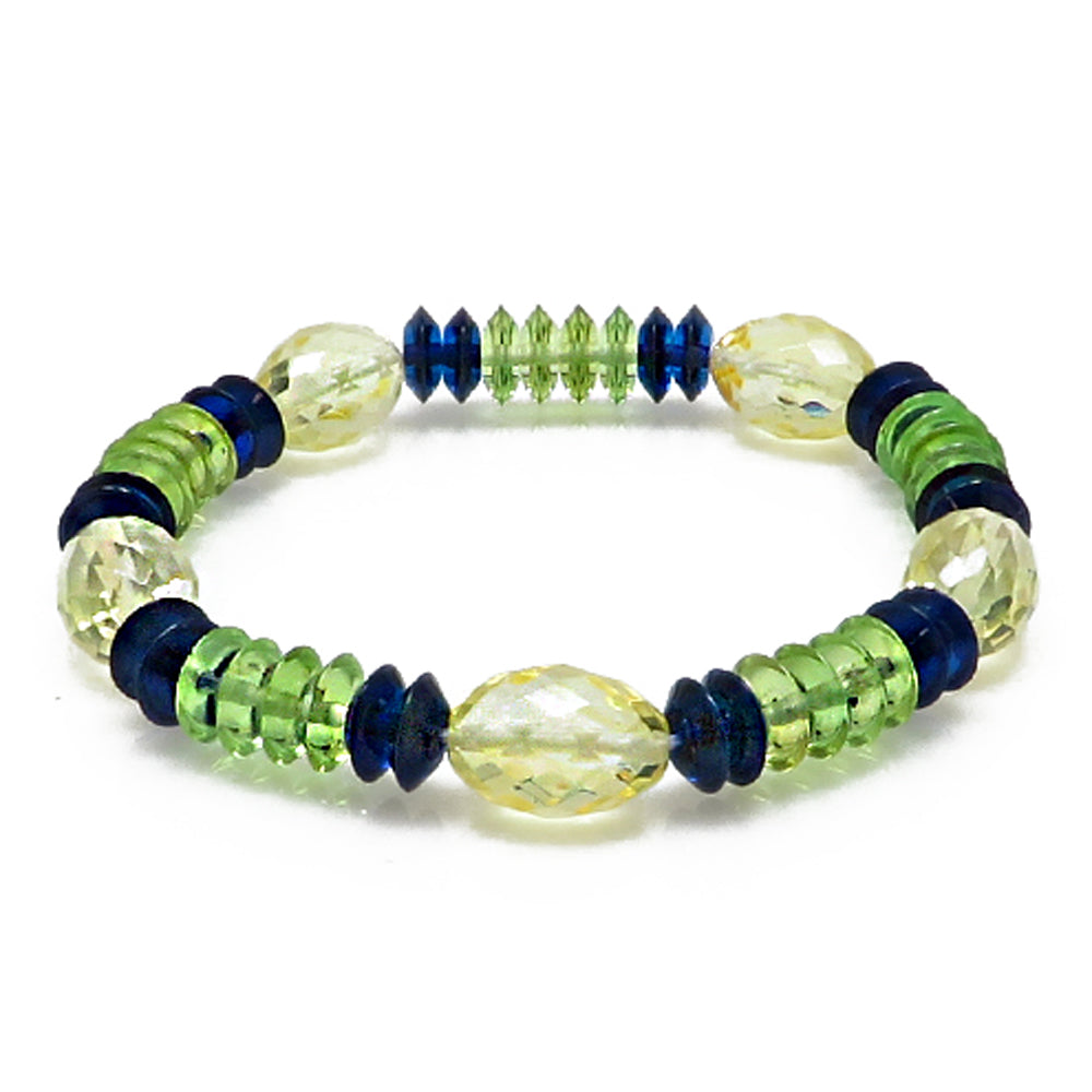 Multi-Color Amber Beads Stretch Bracelet - Amber Alex Jewelry