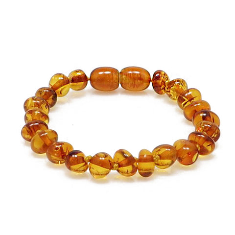 "KIDDO" Cognac Baltic Amber Baby Bracelet - Amber Alex Jewelry