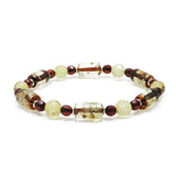Multi-Color Amber Beads Stretch Bracelet - Amber Alex Jewelry