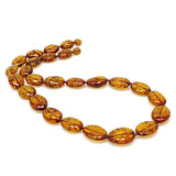Cognac Amber Bean Beads Necklace - Amber Alex Jewelry