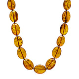 Cognac Amber Bean Beads Necklace