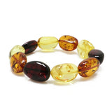 Multi-Color Amber Nugget Stretch Bracelet - Amber Alex Jewelry