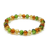Multi-Color Amber Baroque Beads Stretch Bracelet - Amber Alex Jewelry