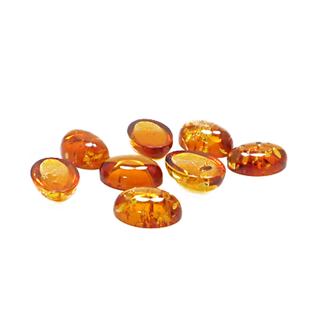 Cognac Amber Calibrated Oval Cabochons - Amber Alex Jewelry
