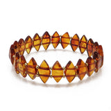 Cognac Amber Marquise Beads Stretch Bracelet - Amber Alex Jewelry