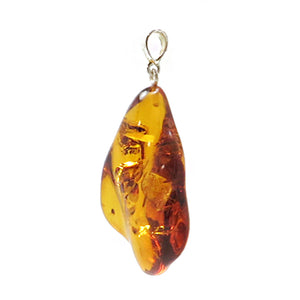 Cognac Amber Wave Pendant Sterling Silver - Amber Alex Jewelry