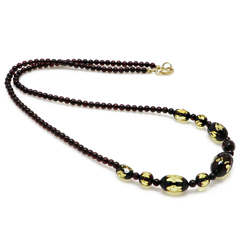 Cherry 2-tone Baltic Amber Beads Necklace - Amber Alex Jewelry