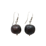 Cherry Amber Baroque Bead Dangle Earrings Sterling Silver - Amber Alex Jewelry