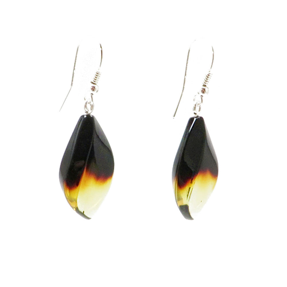 Gradient Amber Flame Dangle Earrings Sterling Silver - Amber Alex Jewelry