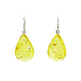 Lemon Amber Drop Dangle Earrings Sterling Silver - Amber Alex Jewelry